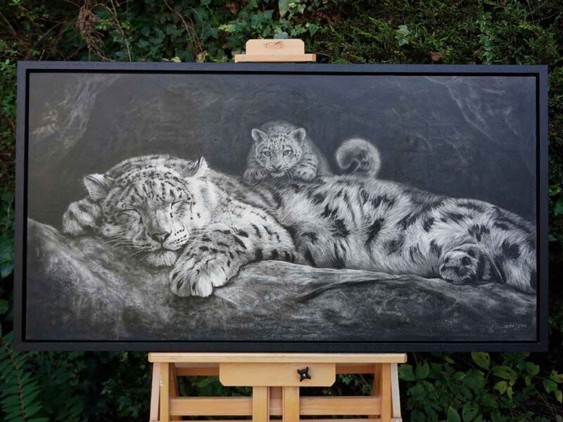 'Five More Minutes' Original Charcoal Drawing