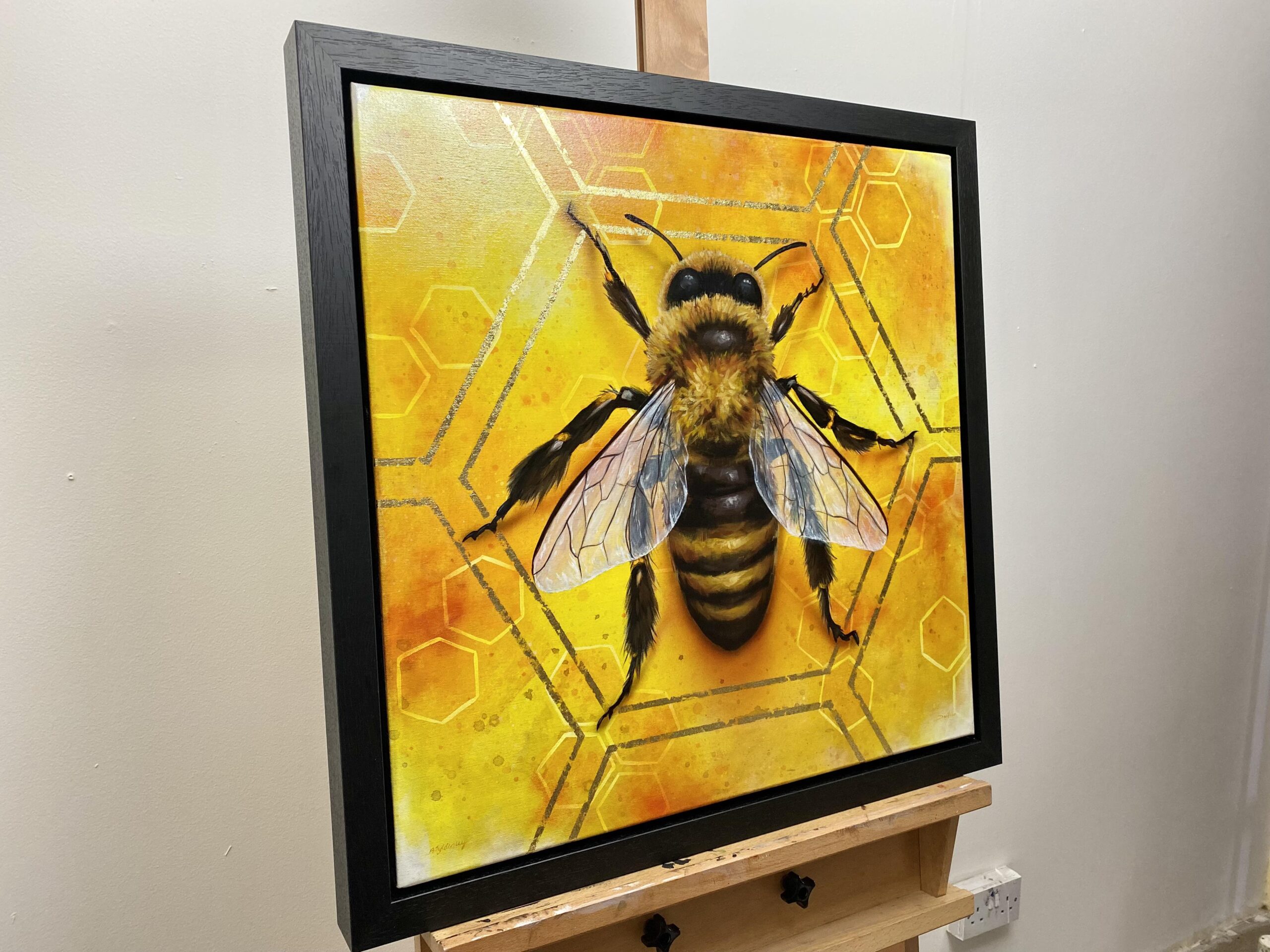 'Bee Happy' Original Acrylic Painting - Studio Wildlife