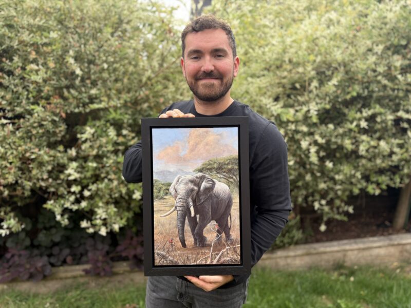 IMG_2901 'Elephant and Bee-eaters' Acrylic Painting