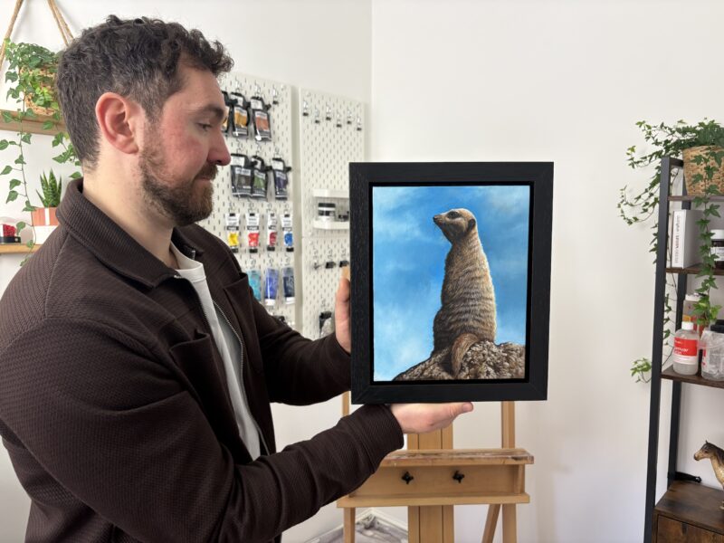 'Happy Meerkat' Original Oil Painting