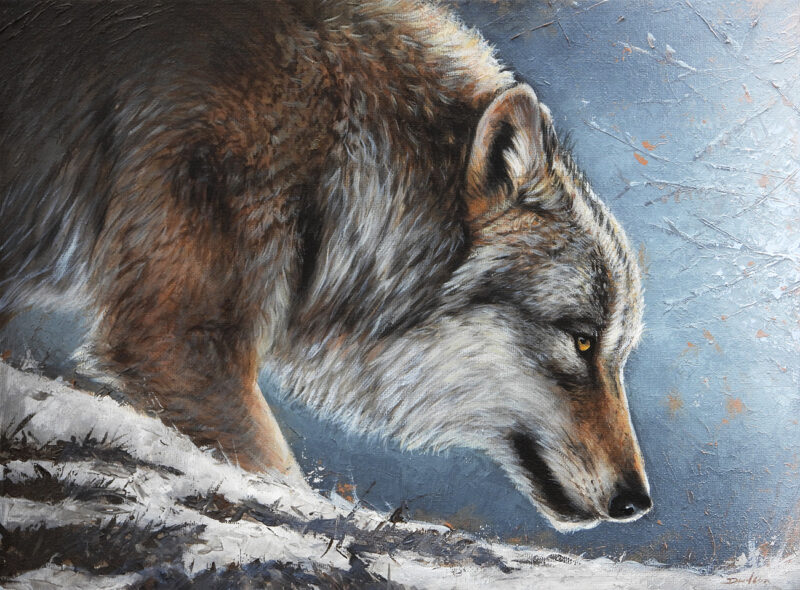 snow stalker 'Snow Stalker' Original Acrylic Painting