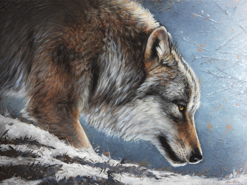 snow stalker 'Snow Stalker' Original Acrylic Painting