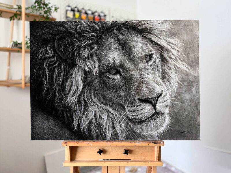 'The Grey' Original Charcoal Painting